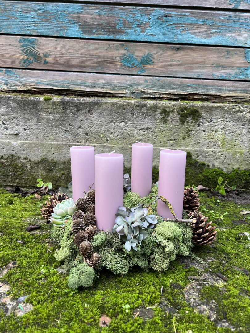 Adventskrans Lyserød 2022 - Happyflower-dk