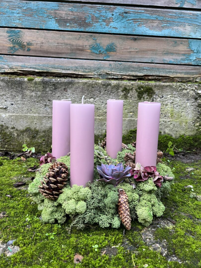 Adventskrans Lyserød stor 2022 - Happyflower-dk