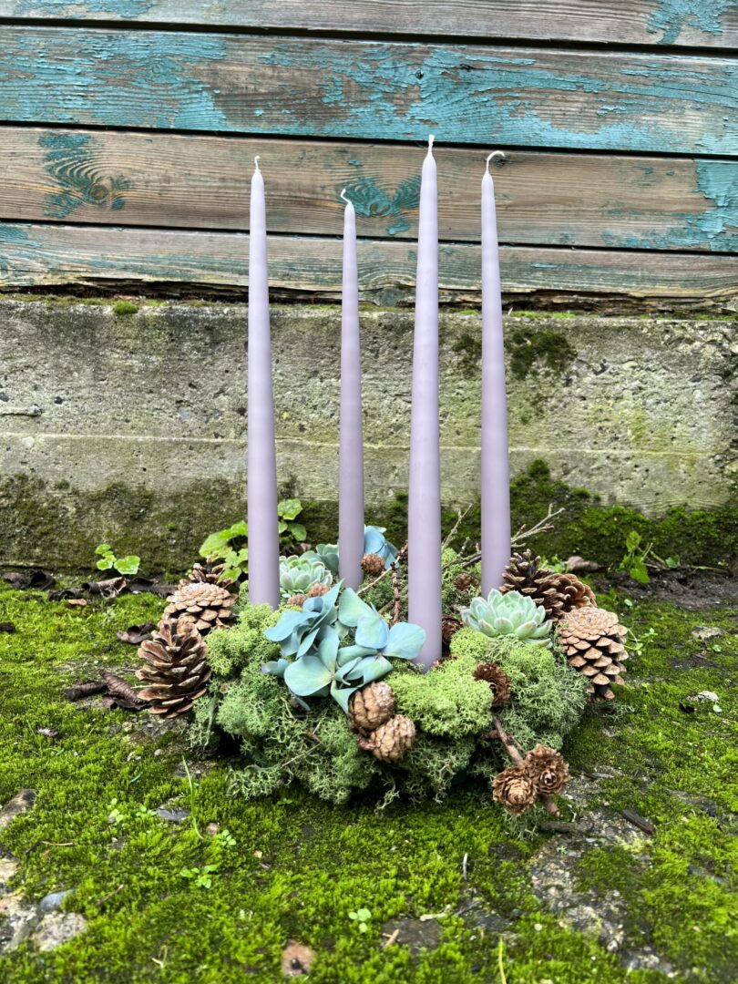 Adventskrans stagelys Lilla 2022 - Happyflower-dk