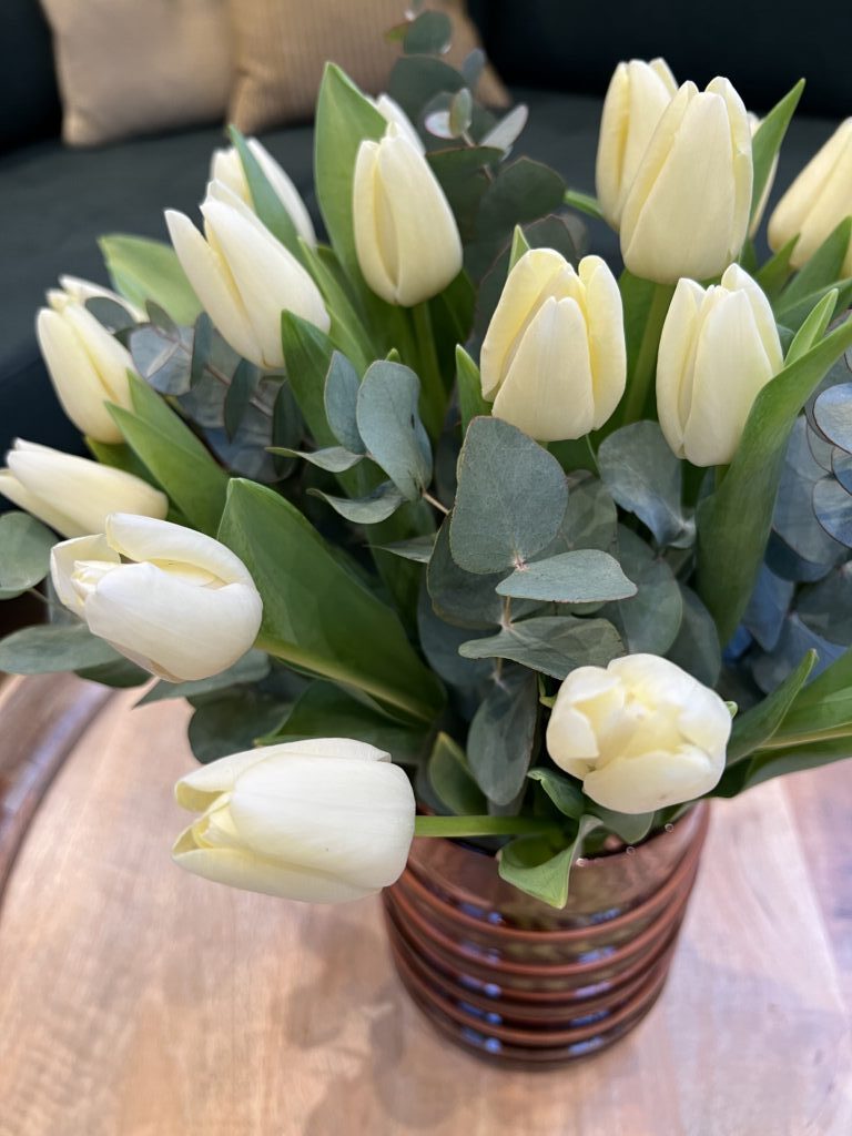 Tulipan buket - Gul - Bestil tulipaner - Happyflower-dk