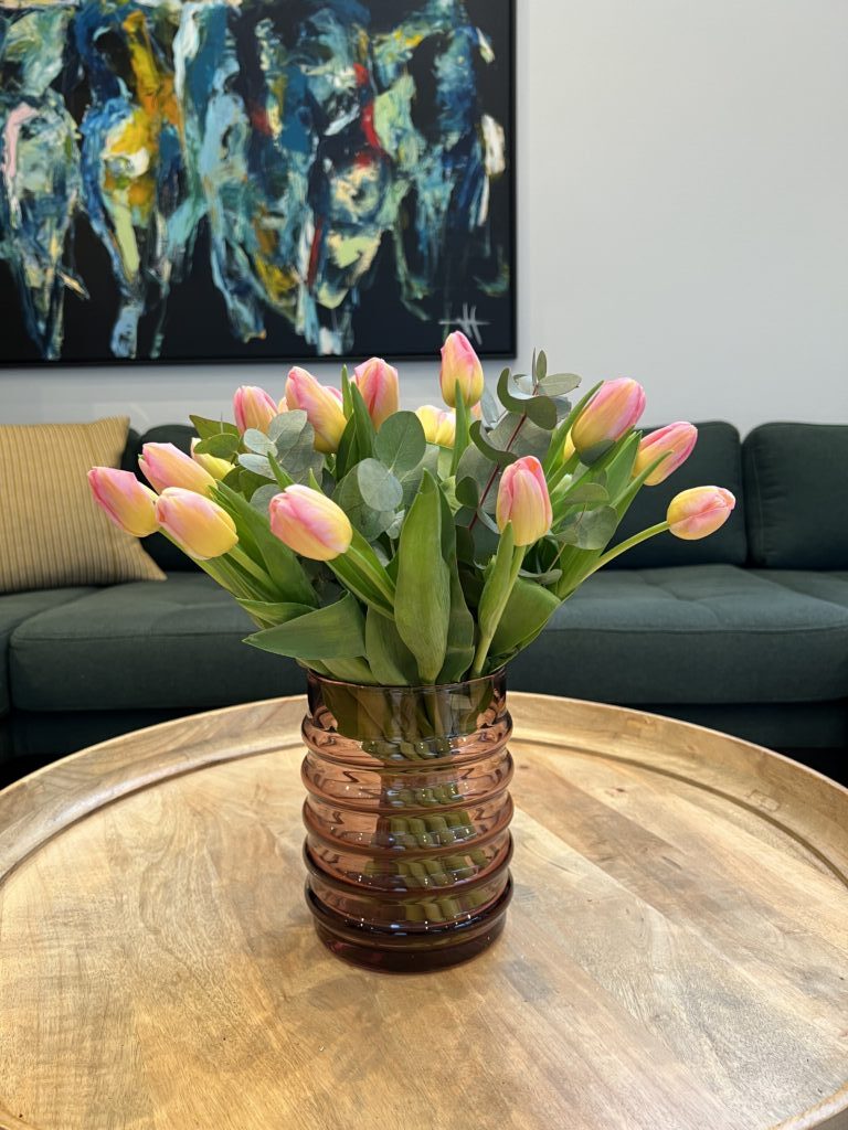 Tulipan buket - Pink-gul - Happyflower-dk