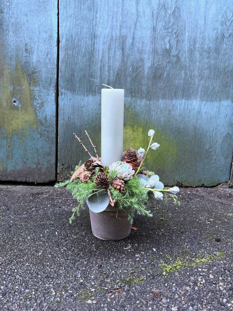 Juledekoration natur mellem Antikgrøn 2023 - Happyflower-dk