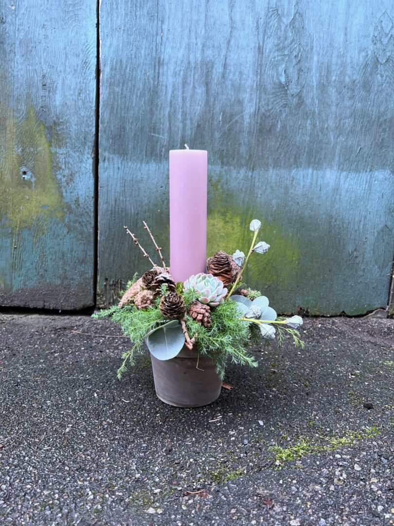 Juledekoration natur mellem Lyserød 2023 - Happyflower-dk