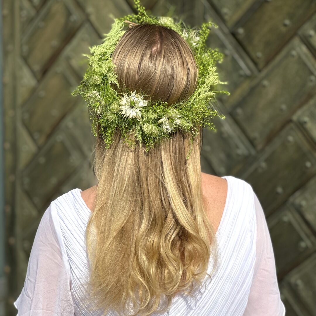 Hårkrans lys natur - Happyflower-dk
