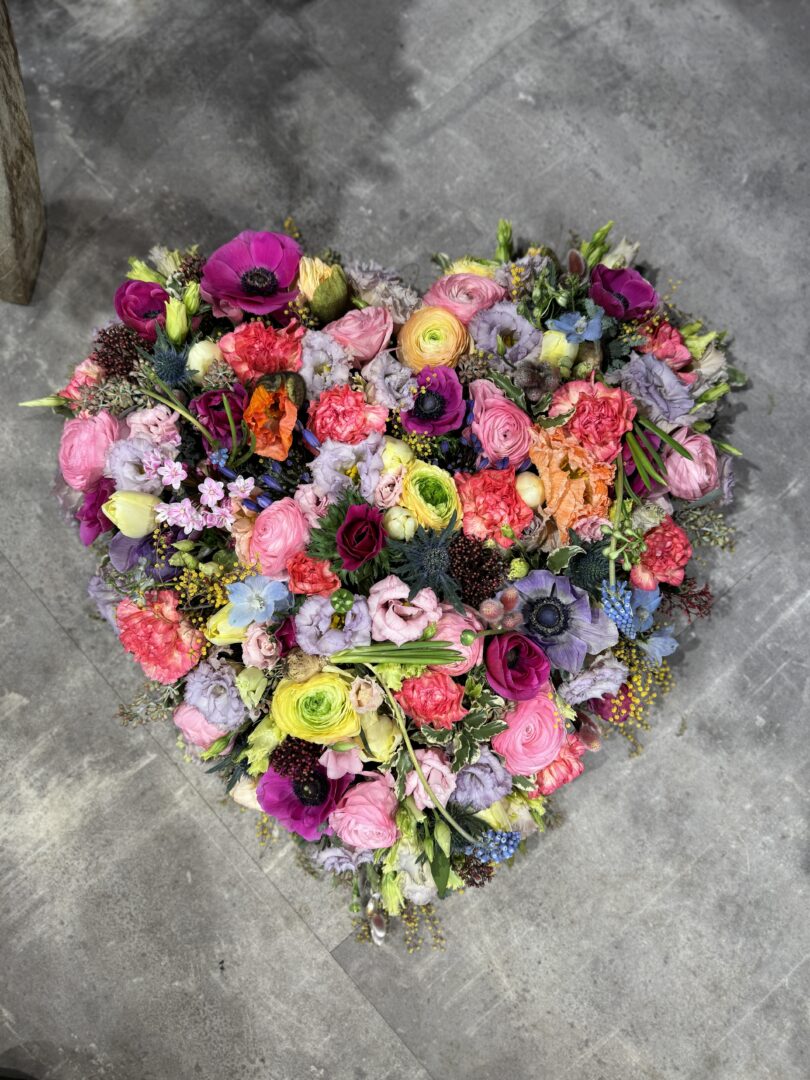 Multifarvet hjerte - Happyflower-dk