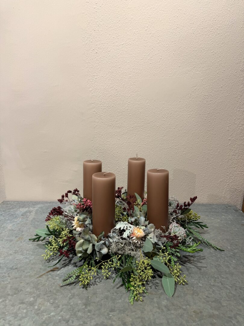 Adventskrans Soft Clay bloklys - Ester & Erik - Happyflower-dk