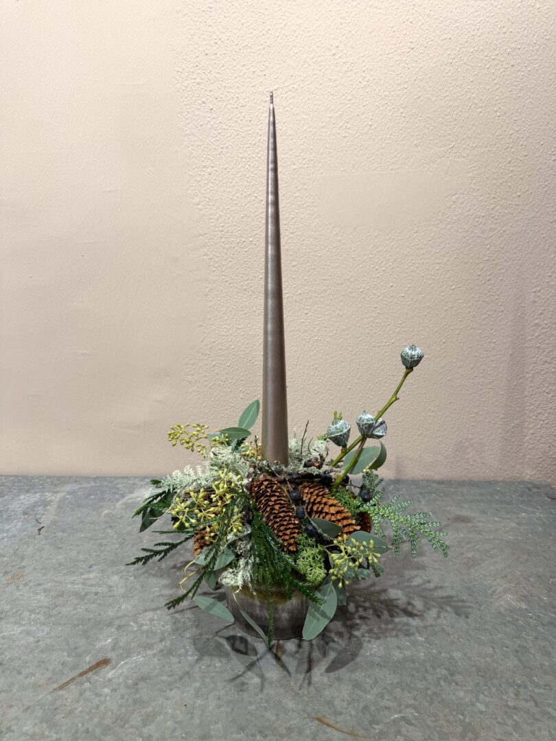 Juledekoration Champagne stagelys - Ester & Erik - Happyflower-dk