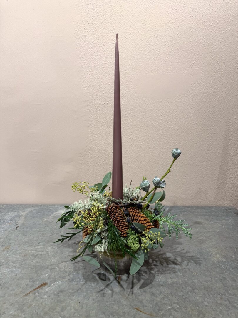 Juledekoration Winter Rose stagelys - Ester & Erik - Happyflower-dk