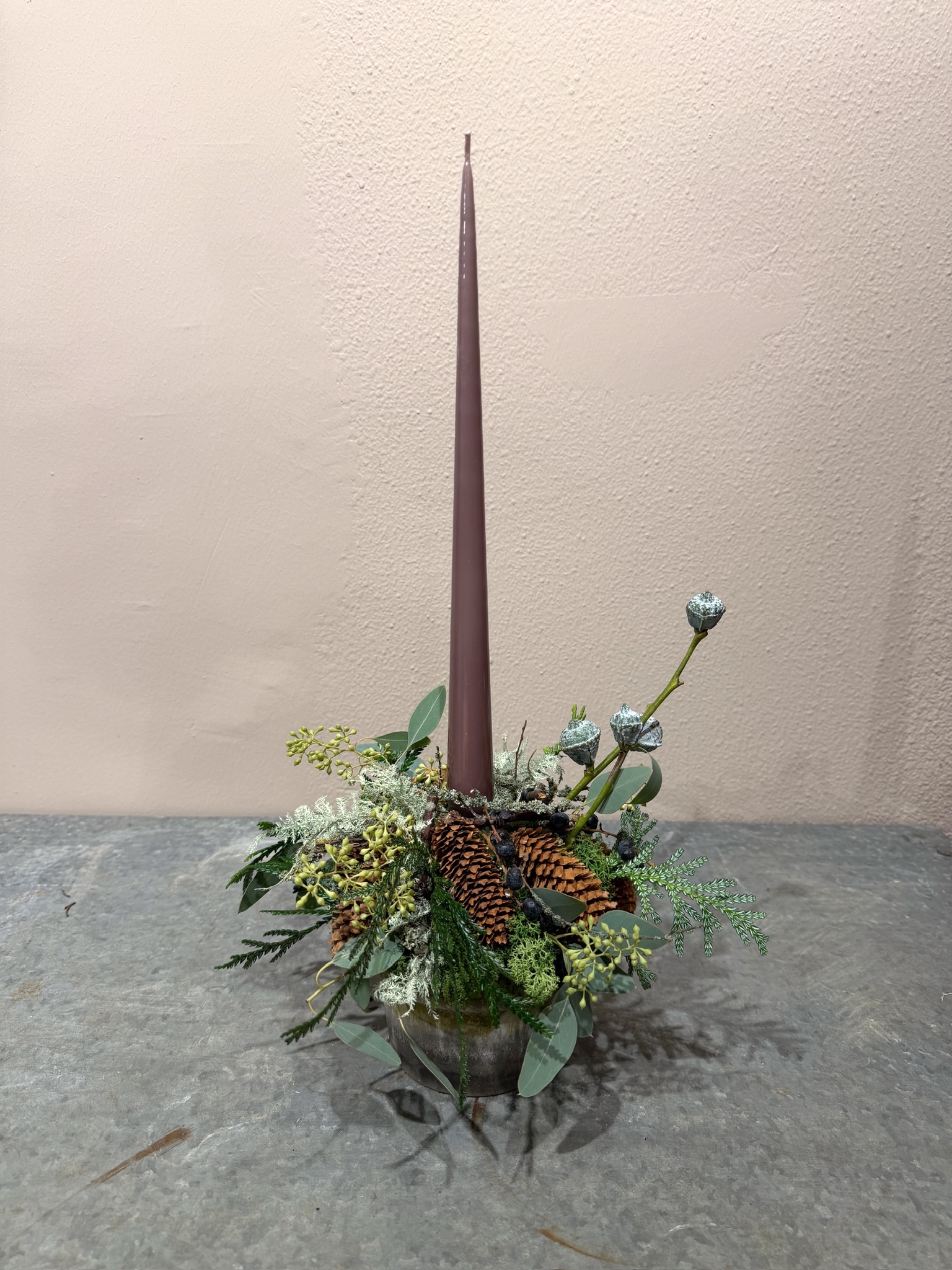 Juledekoration Winter Rose stagelys - Ester & Erik - Happyflower-dk