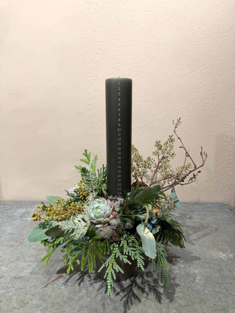 Kalenderdekoration Green Soil bloklys - Ester & Erik - Happyflower-dk